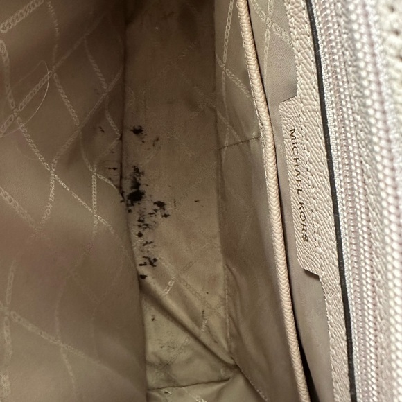 Michael Kors Voyager Medium Brown & Pink Tote Pocketbook Bag Logo Gold - Picture 2 of 5